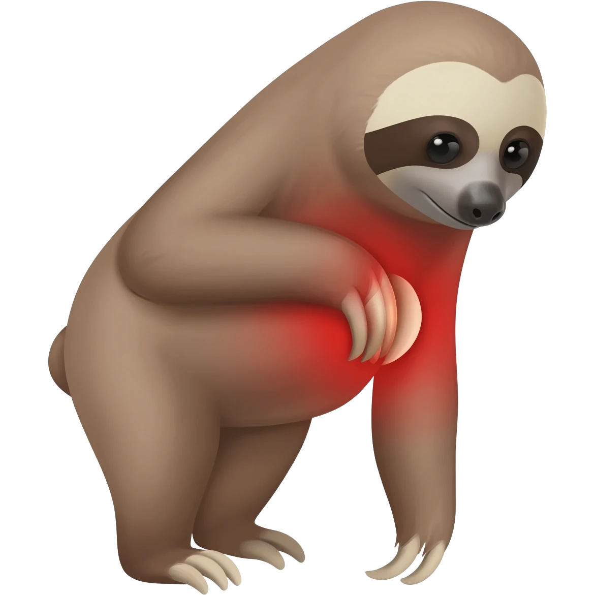 A sloth having period pain emoji
