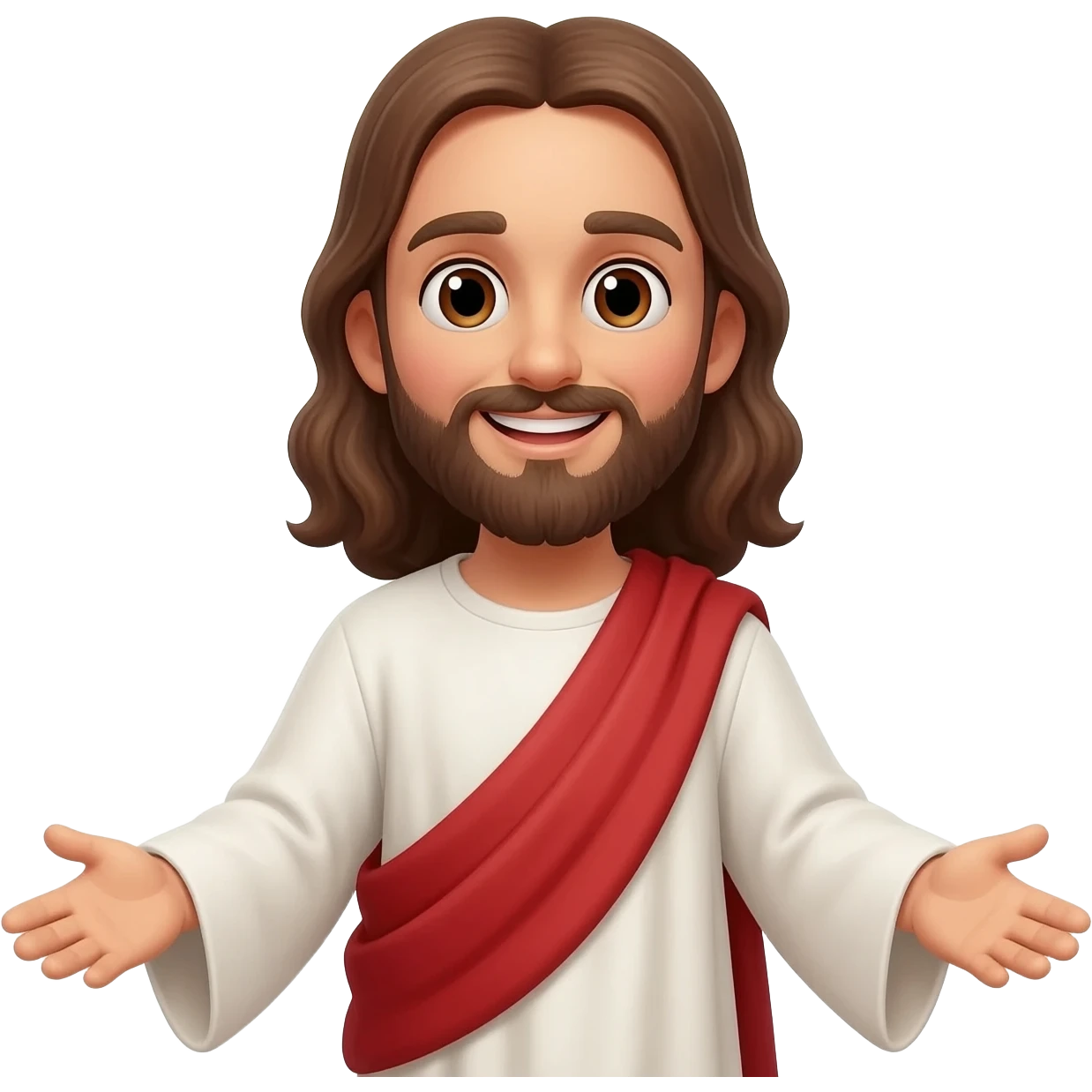 нарисуй Иисуса как он ждет с улыбкой и распростертыми объятиями emoji