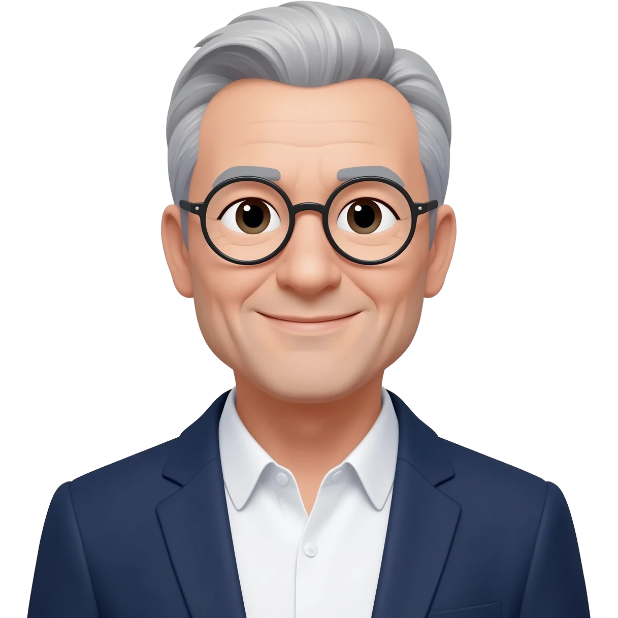 Smart man gray hair glasses emoji
