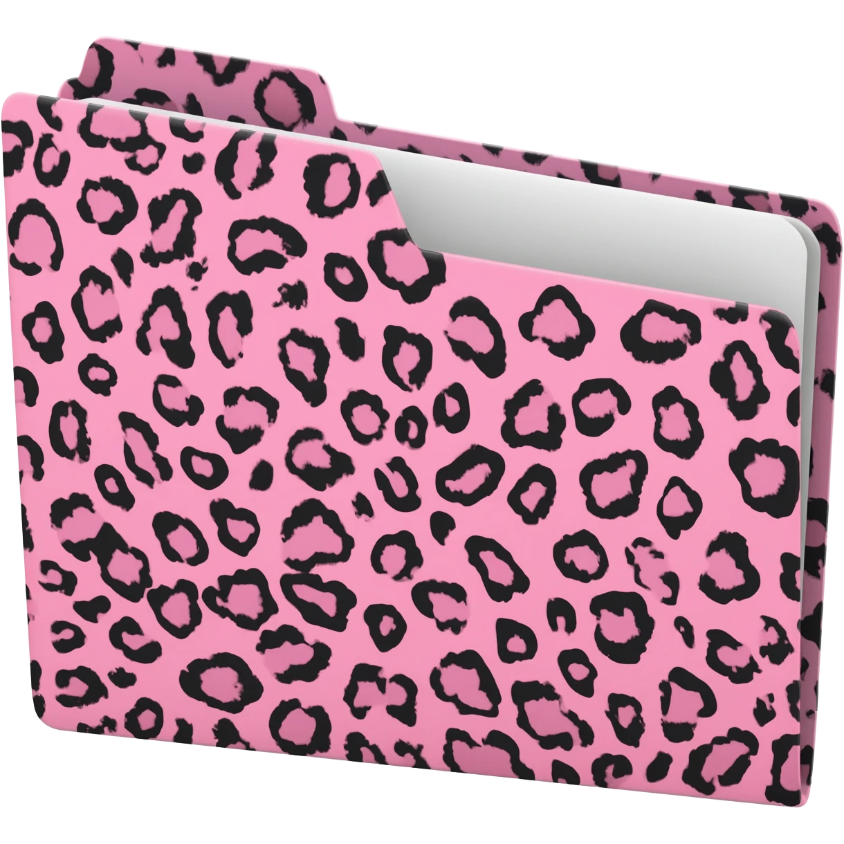 light pink black cheetah print file folder emoji