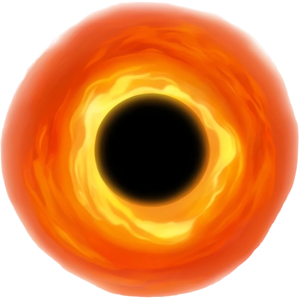 A black hole with a hot disk of plasma orbiting it emoji
