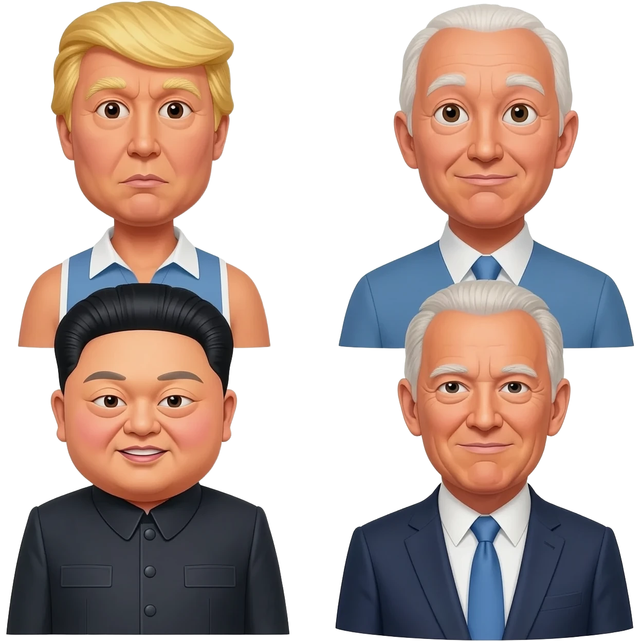 Donald Trump vs Kim Jong Un vs Joe Biden emoji