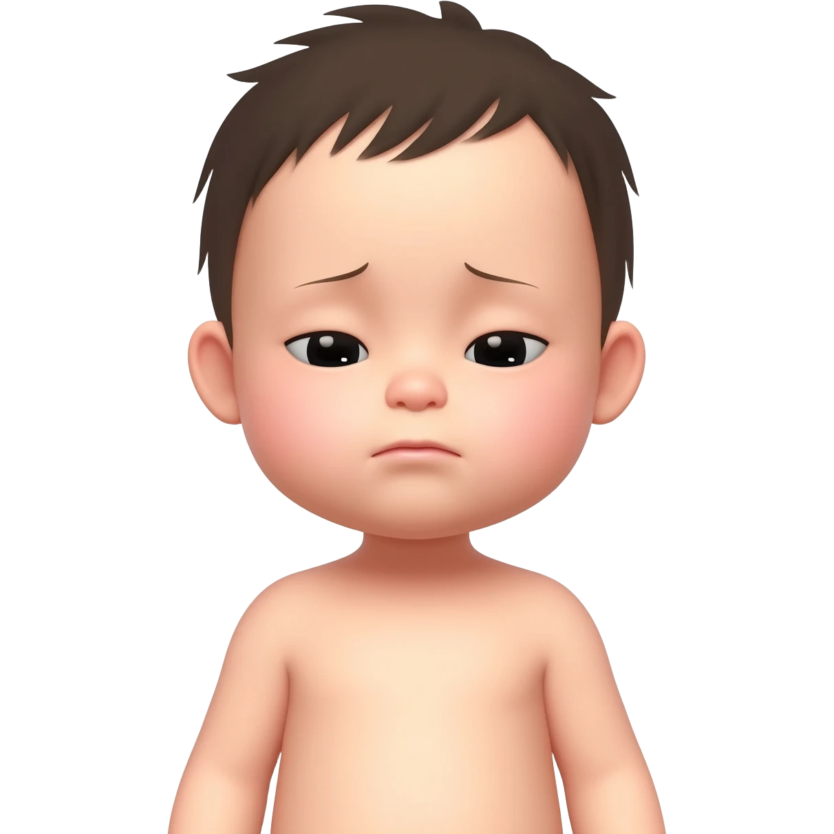 sad male japanese baby no clothes emoji
