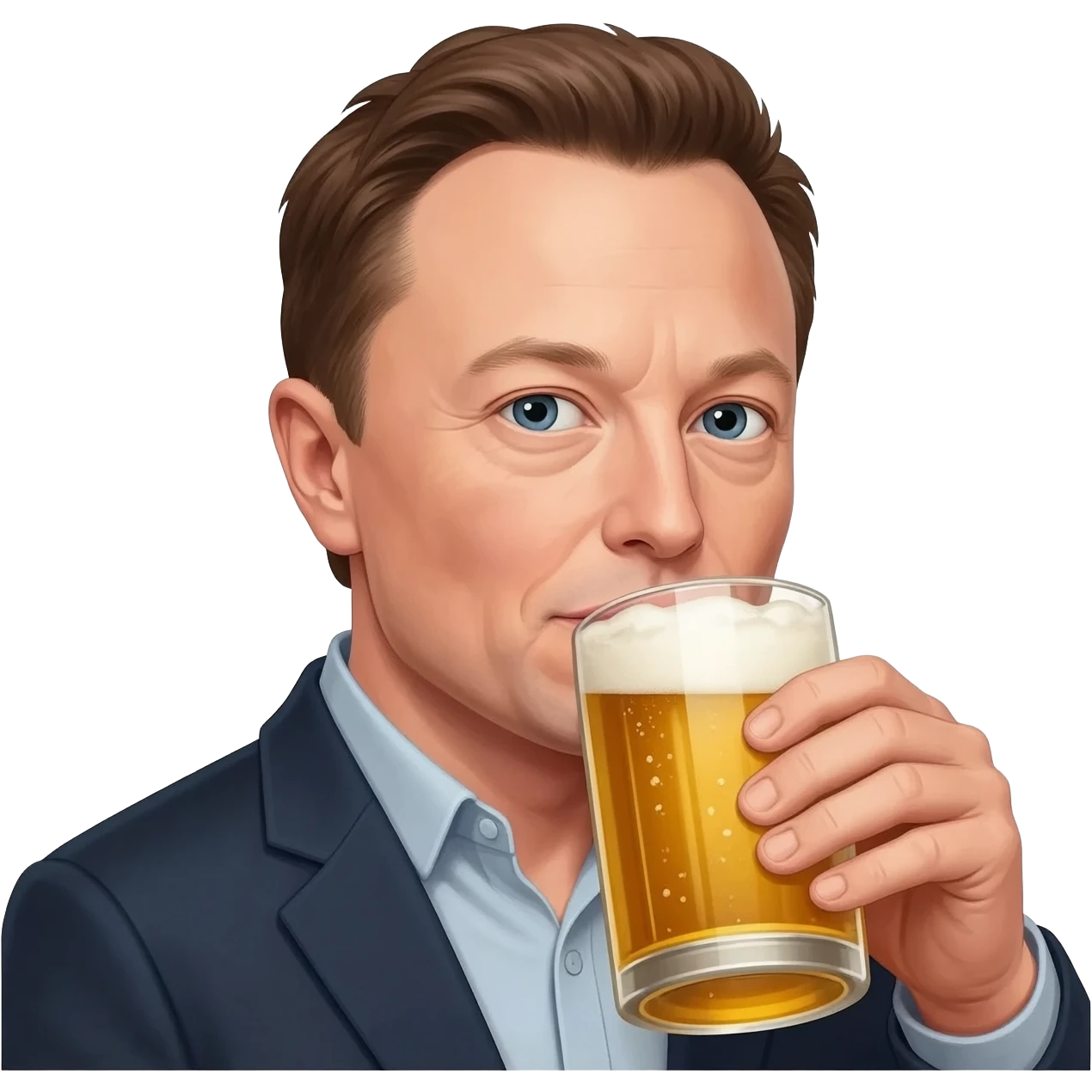 Elon Musk qui boit de la bière emoji