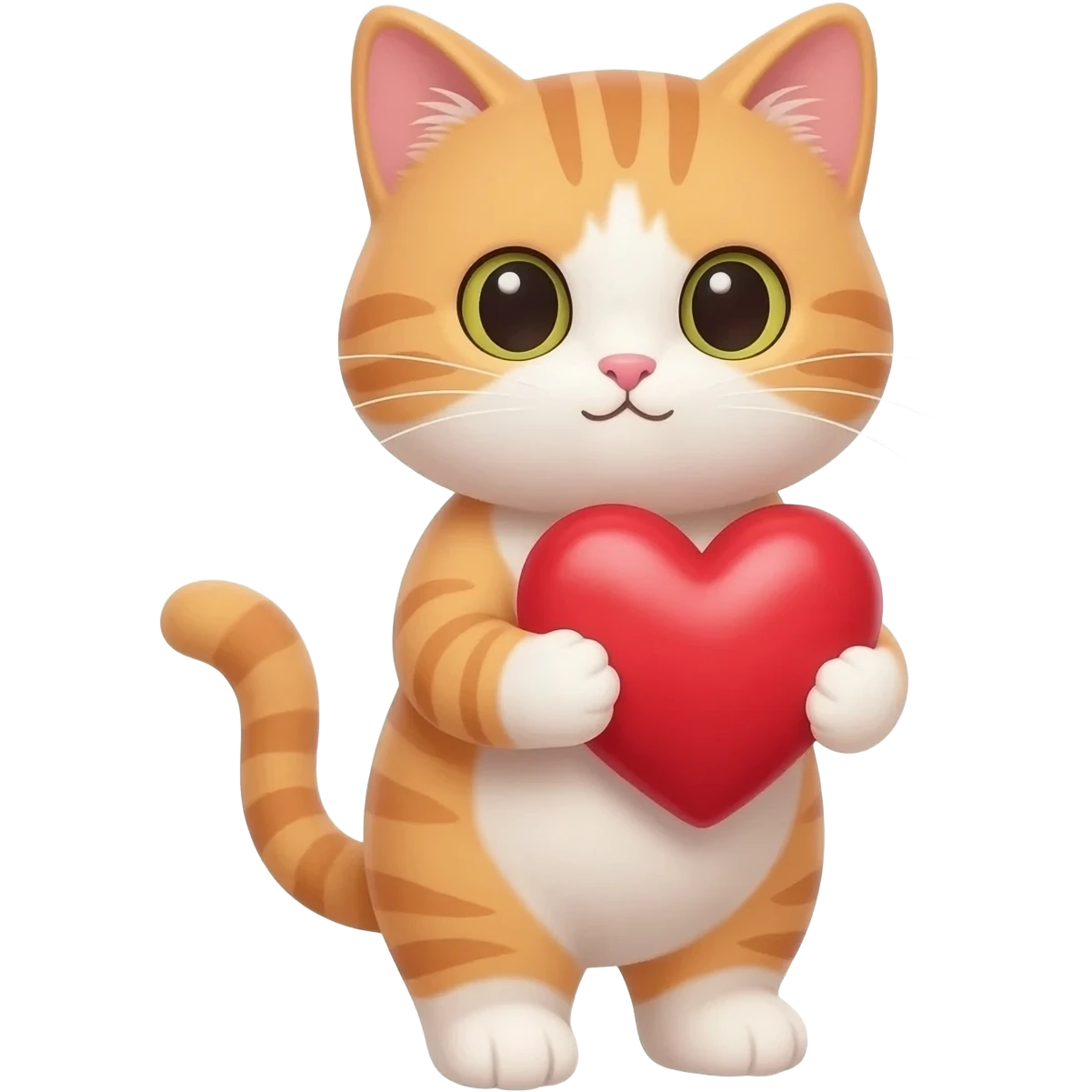 котик тримає сердечко emoji
