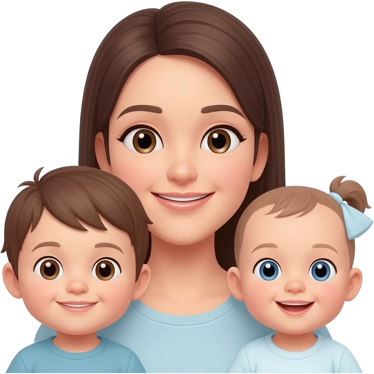 Madre con un niño   y un bebe emoji