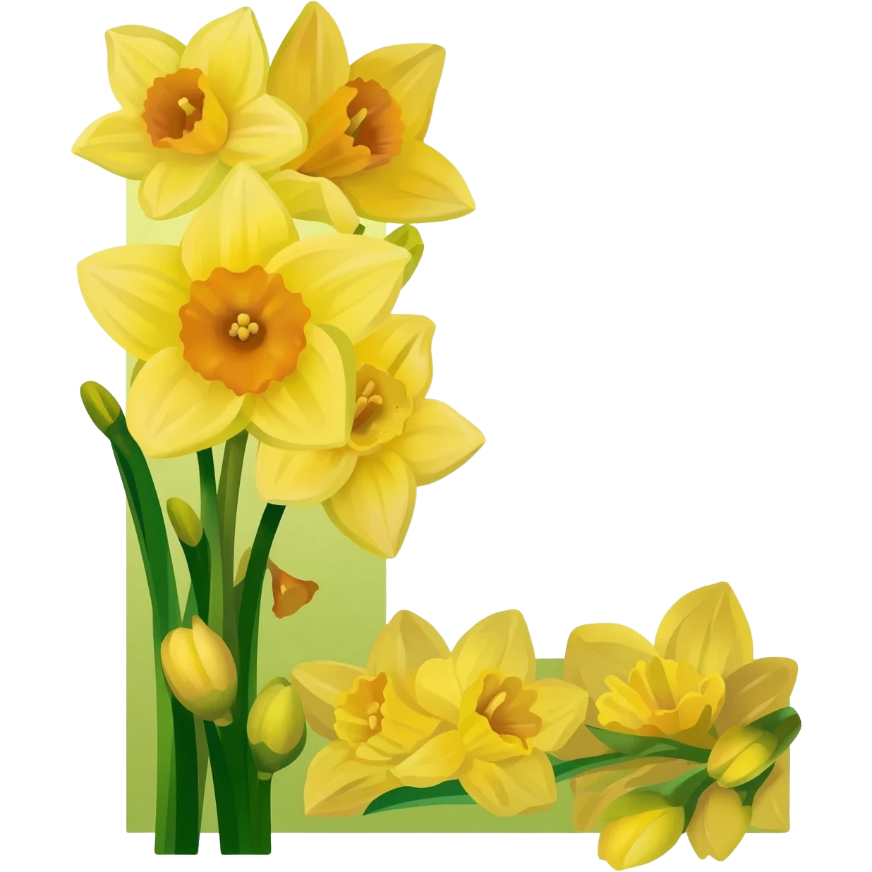 БУКВА L С НАРЦЫССАМИ emoji