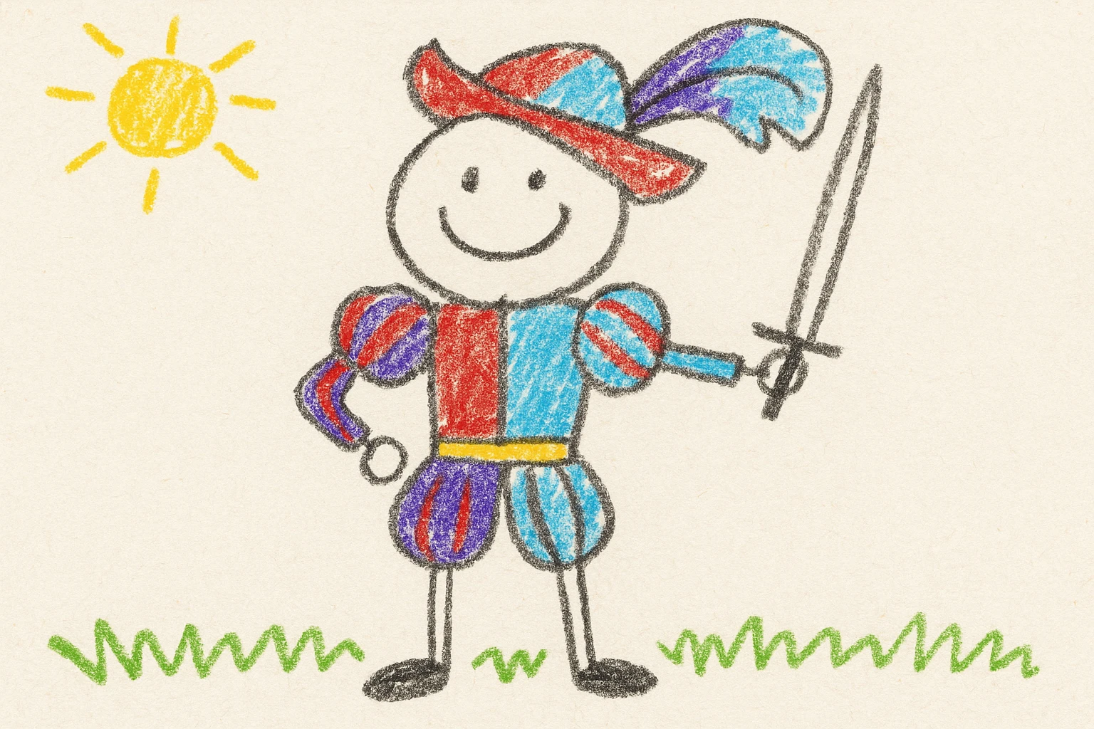 Landsknecht mercenary with a happy expression emoji