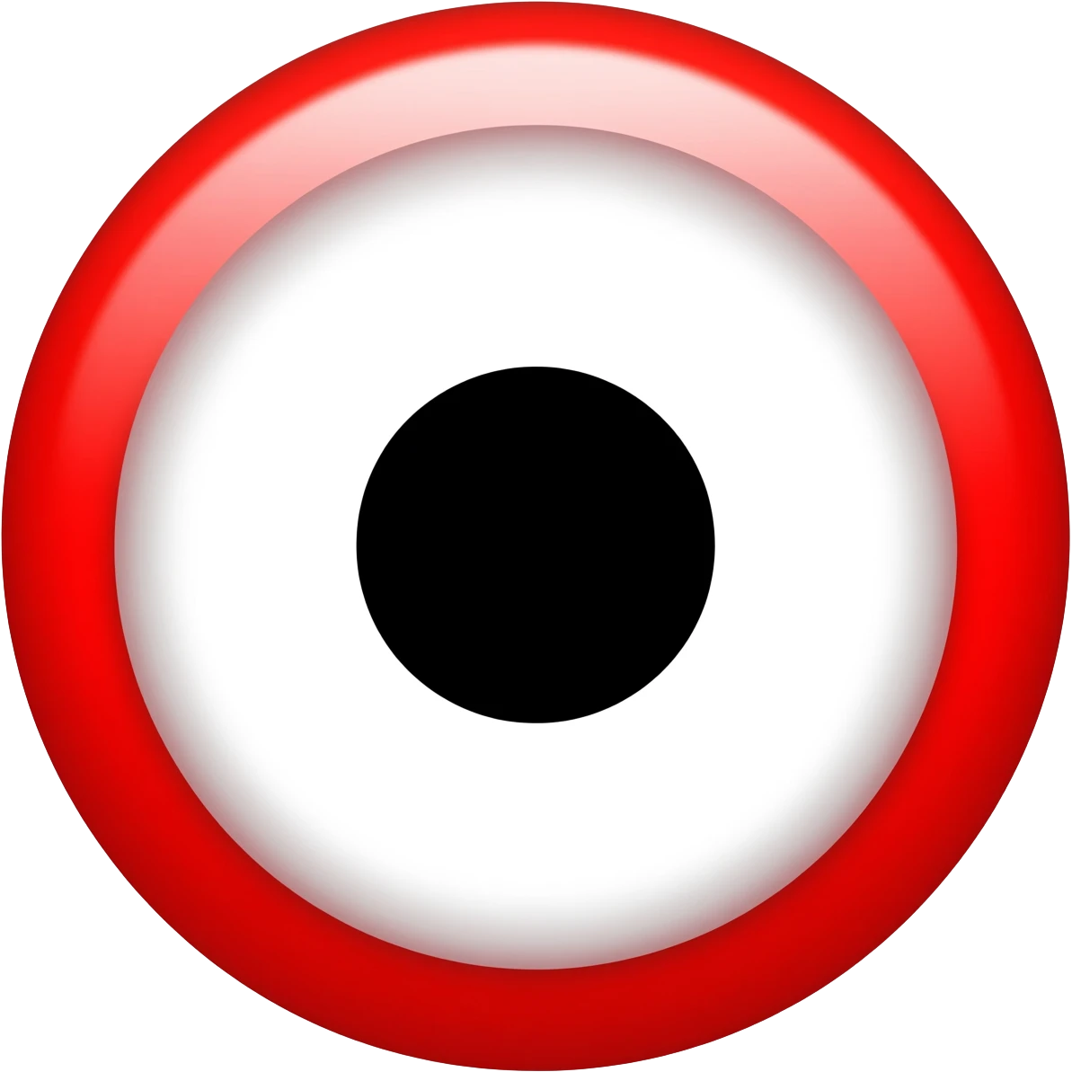 Create an emoji where there is a outer red circle inside there another circle of white and the inside which another black circle like that of eye of lord jagannath emoji