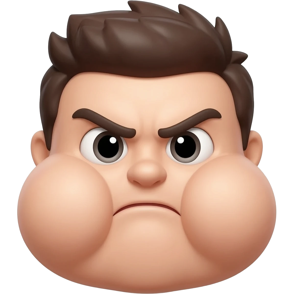 Puffed out cheeks emoticon  stock vector make little anrgry emoji