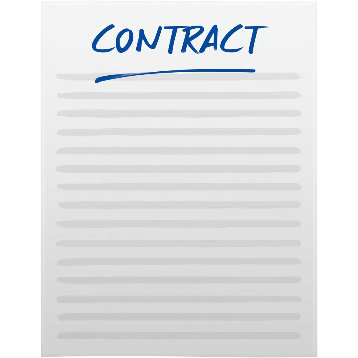 contract document white paper with contract written in blue at the top. emoji