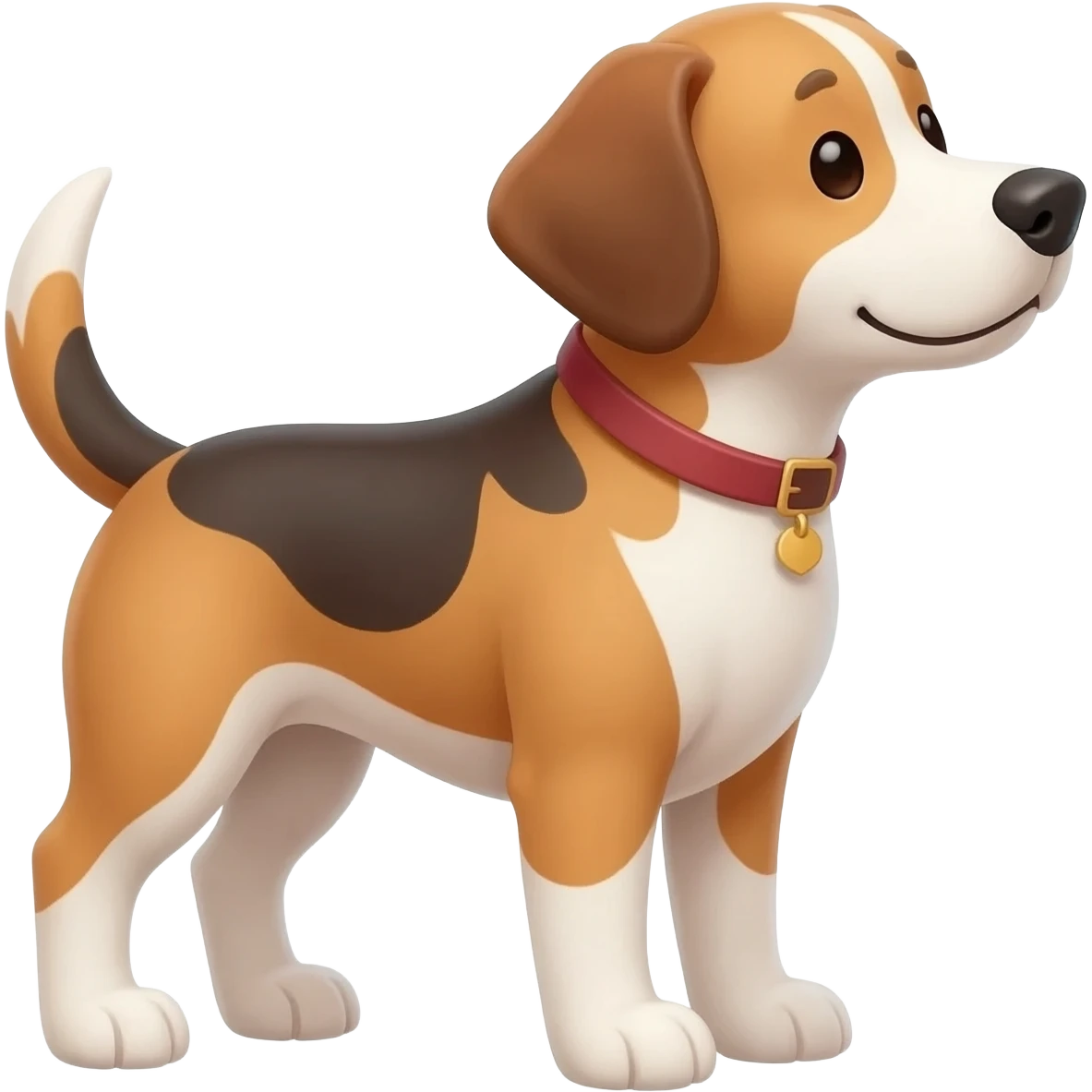 the dog looks contentedly to the right emoji