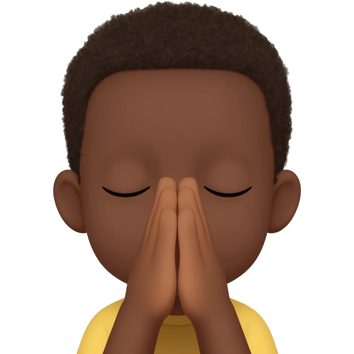 amen praying hands eyes closed black boy emoji