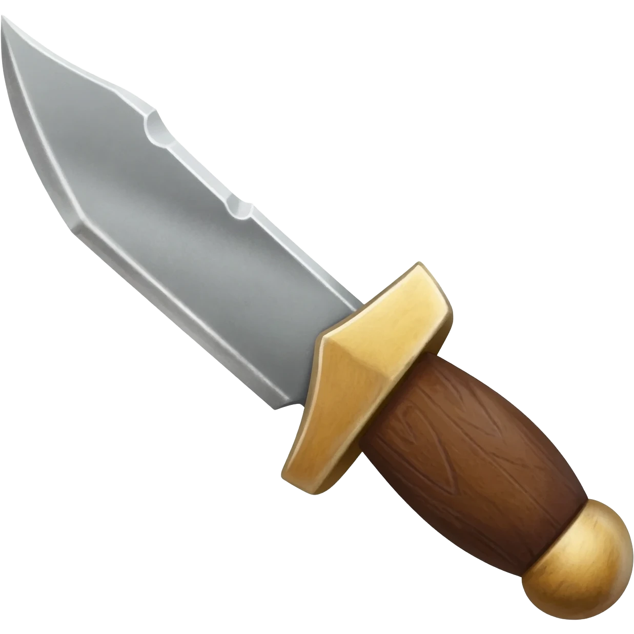 medieval knife with wooden handle a little bended emoji