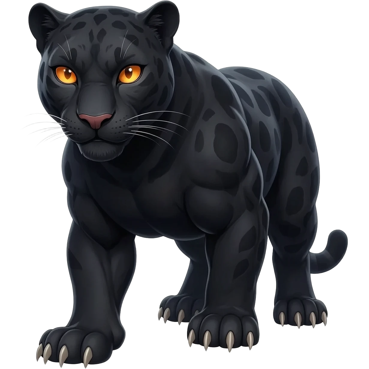 Ferocious Black Jaguar guarding emoji