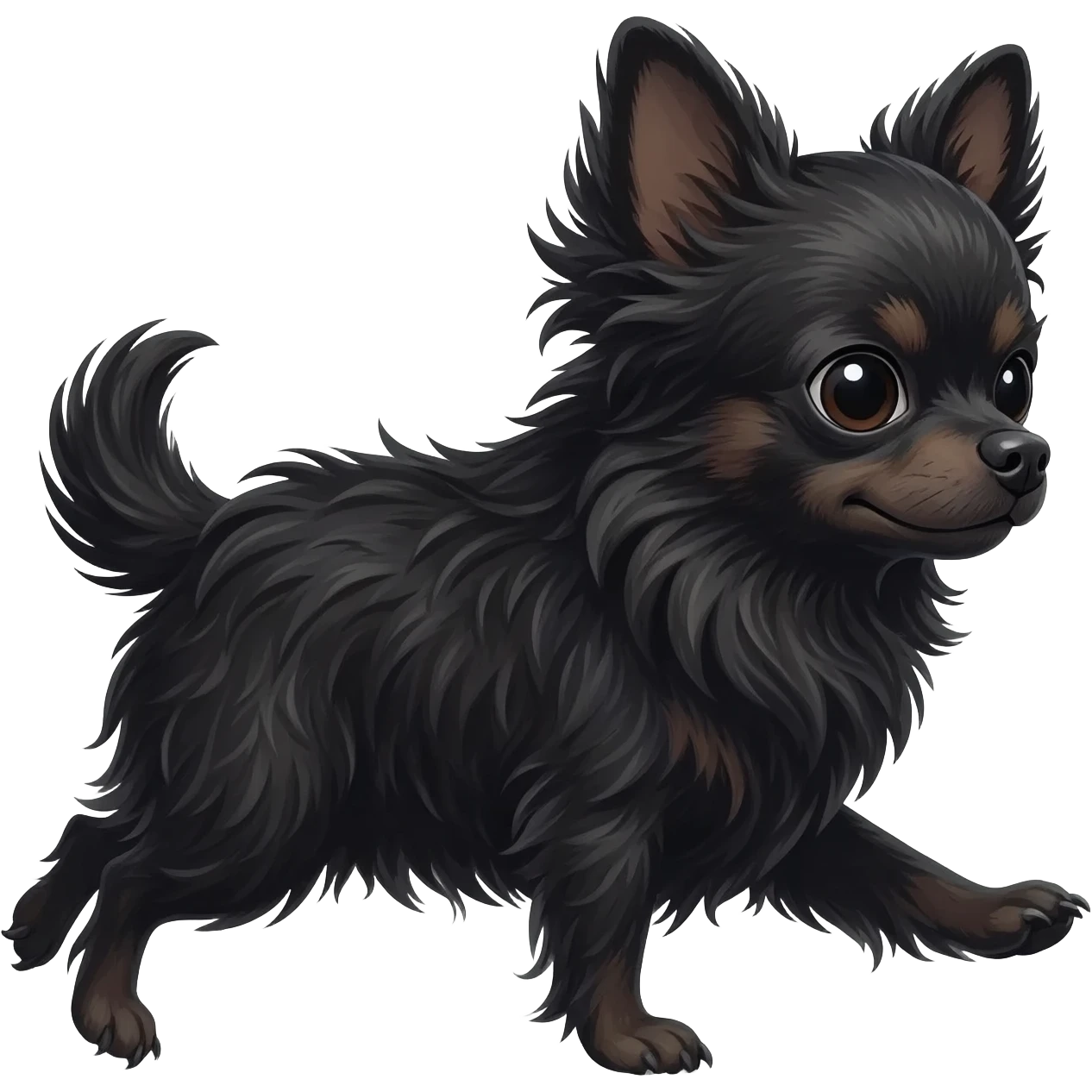 Bébé chihuahua noir marrant poil courut  prénom daisy emoji