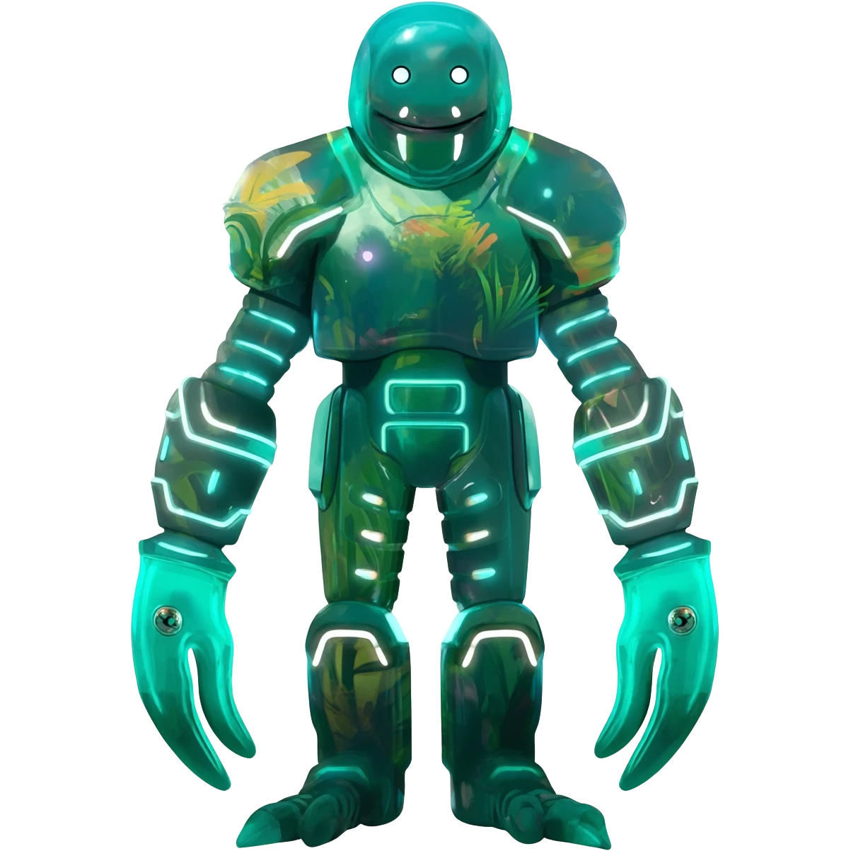 Tropical futuristic lush neon Fionbri-Vernid-creature (full body) emoji