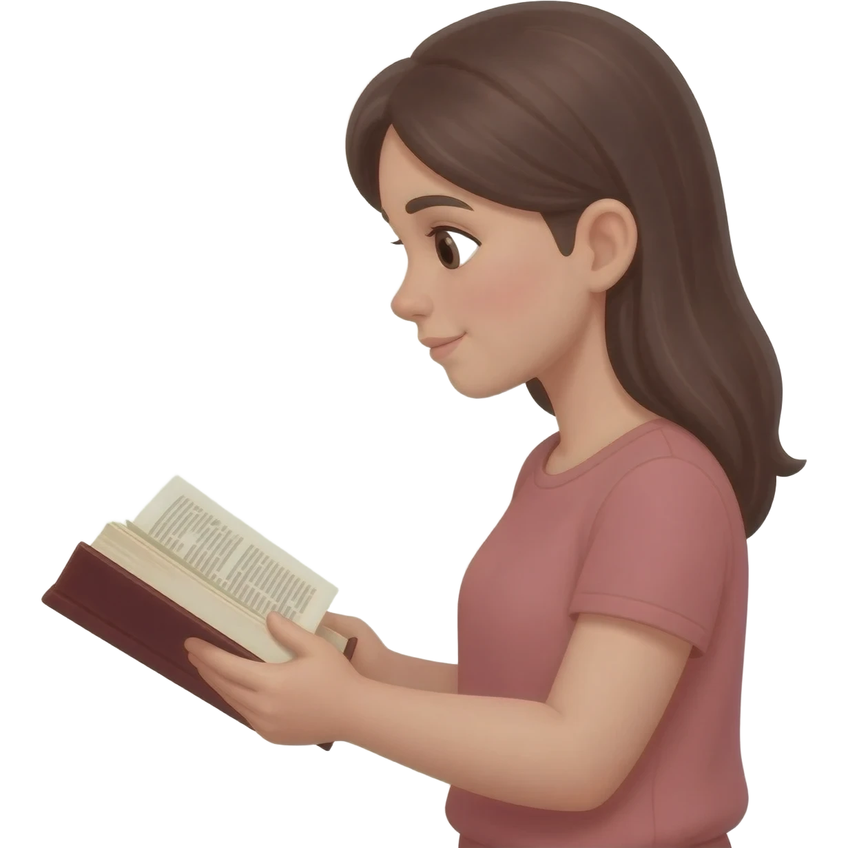 нарисуй девушку, читающую библию ей    20 - 25 лет с боку  emoji