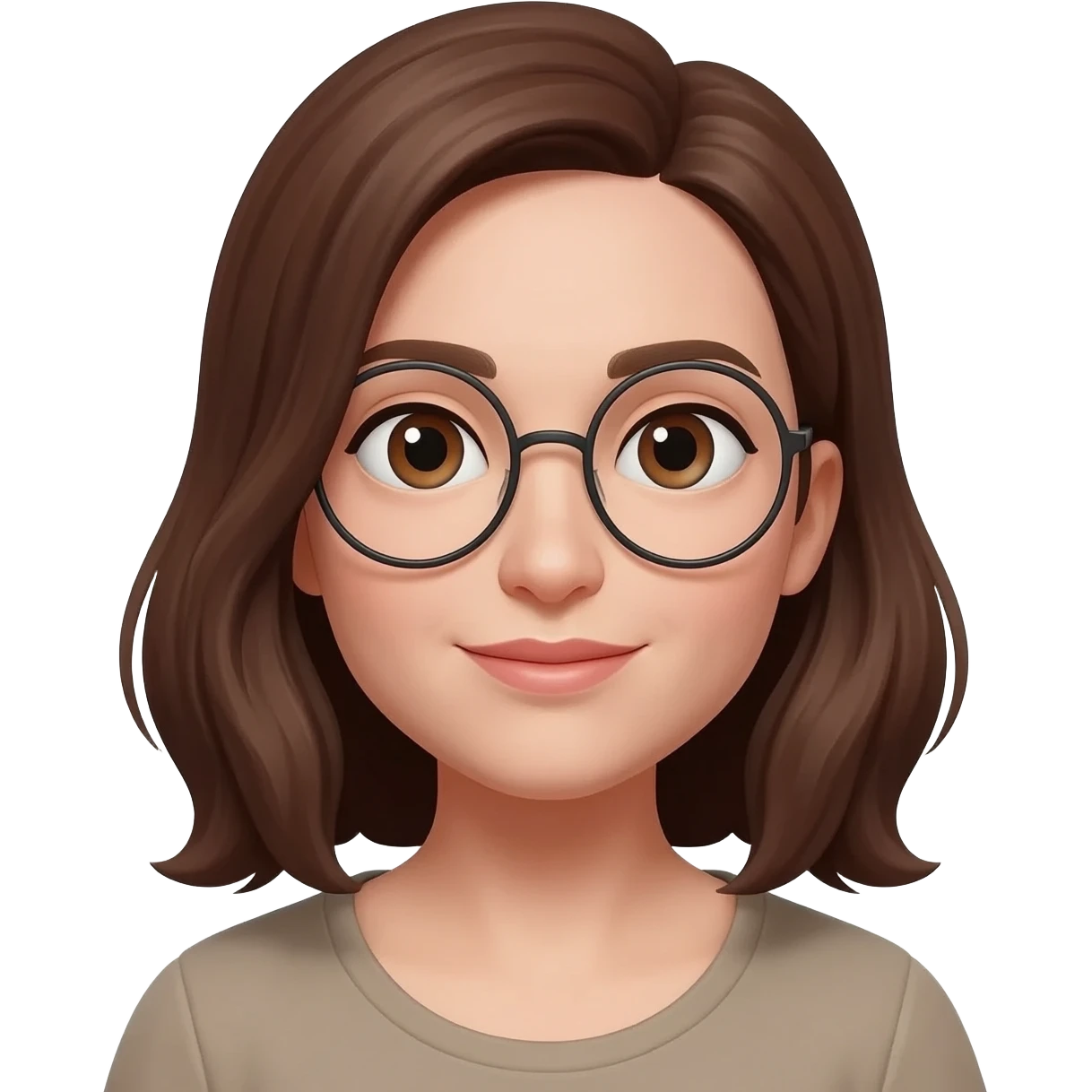 woman with brown hair and glasses emoji
