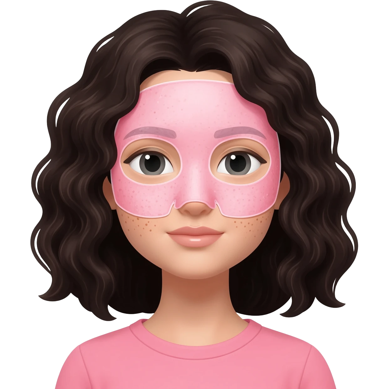 Quiero una chica con una mascarilla idratante rosa emoji