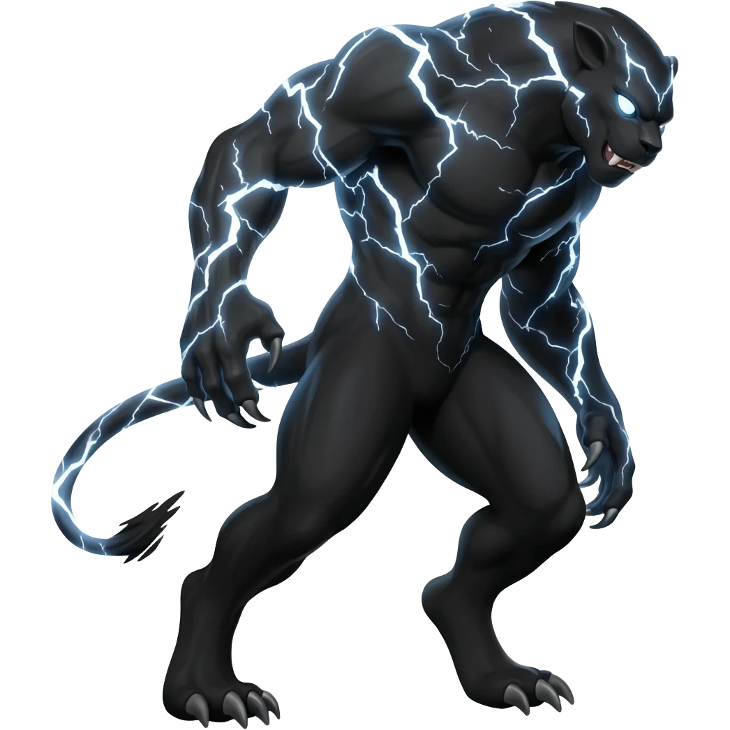Lightning Beast with black lightning coming from it emoji