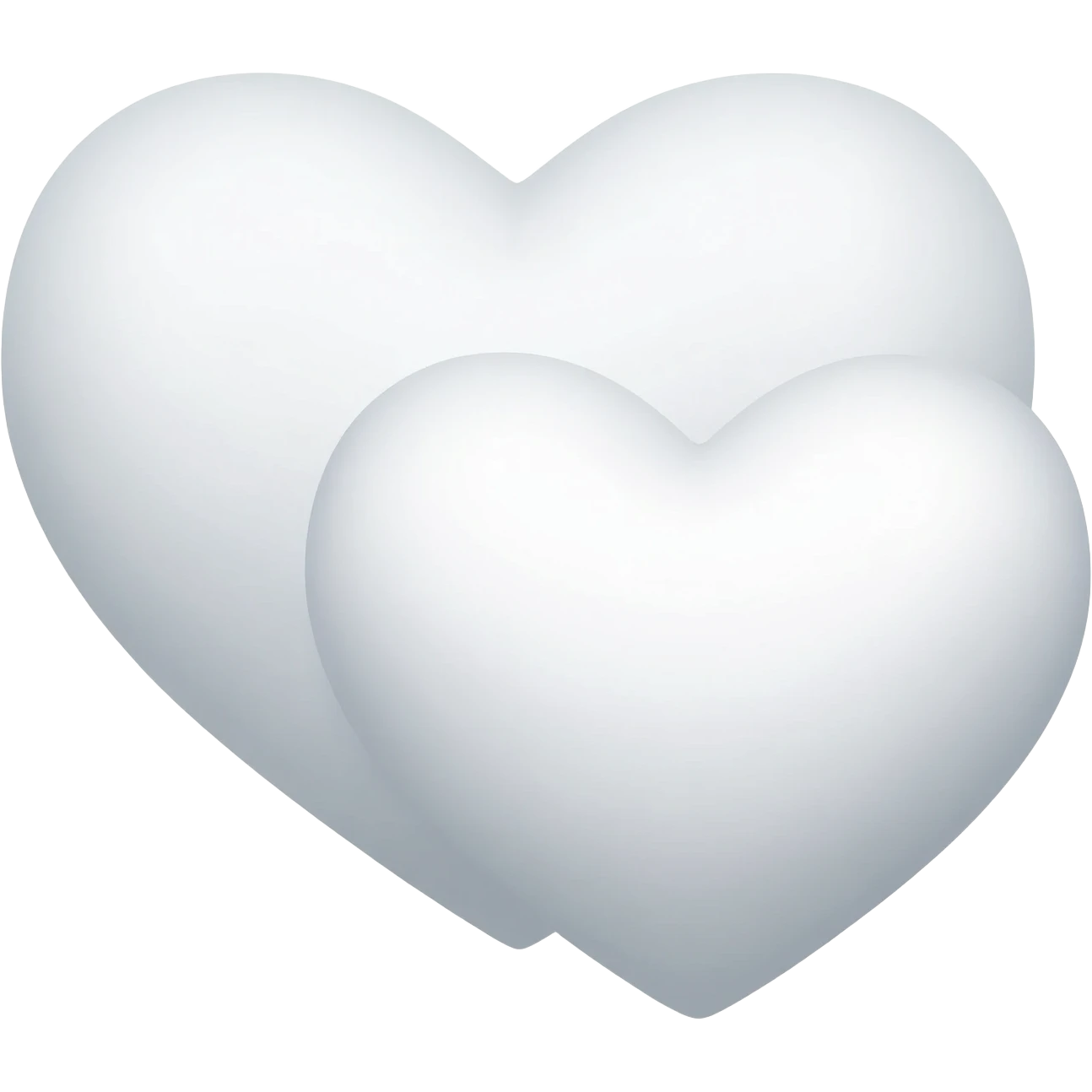 Two heart, one below the other each white emoji