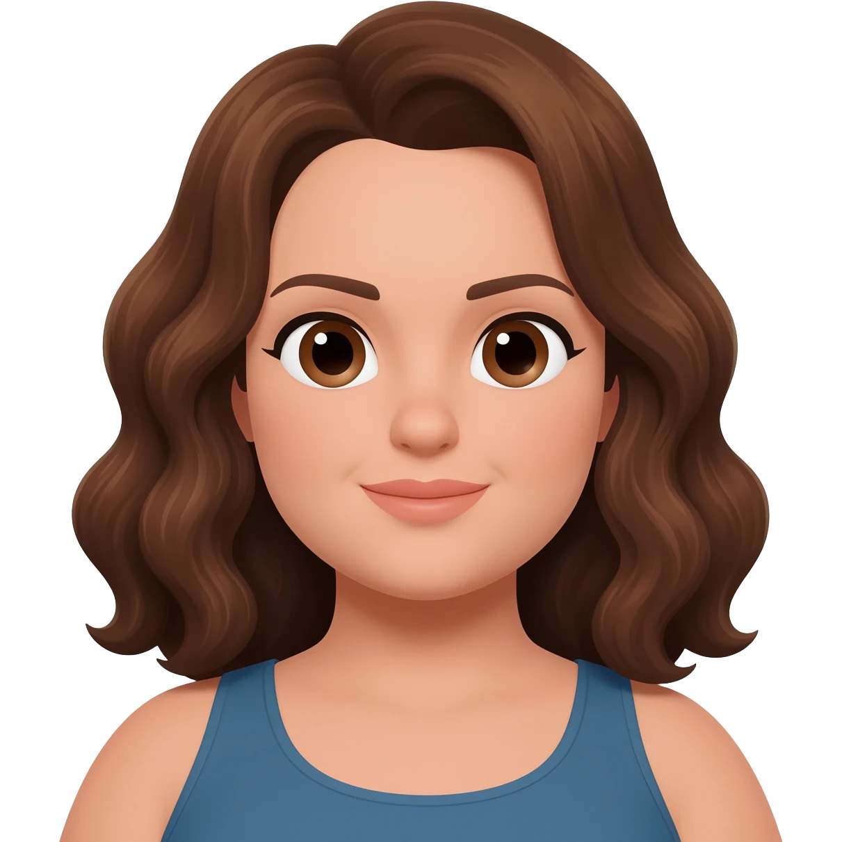 Plus size women  brown eyes ,brown wavey hair emoji