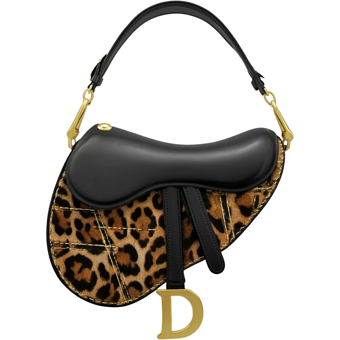 dior leopard design saddle bag emoji