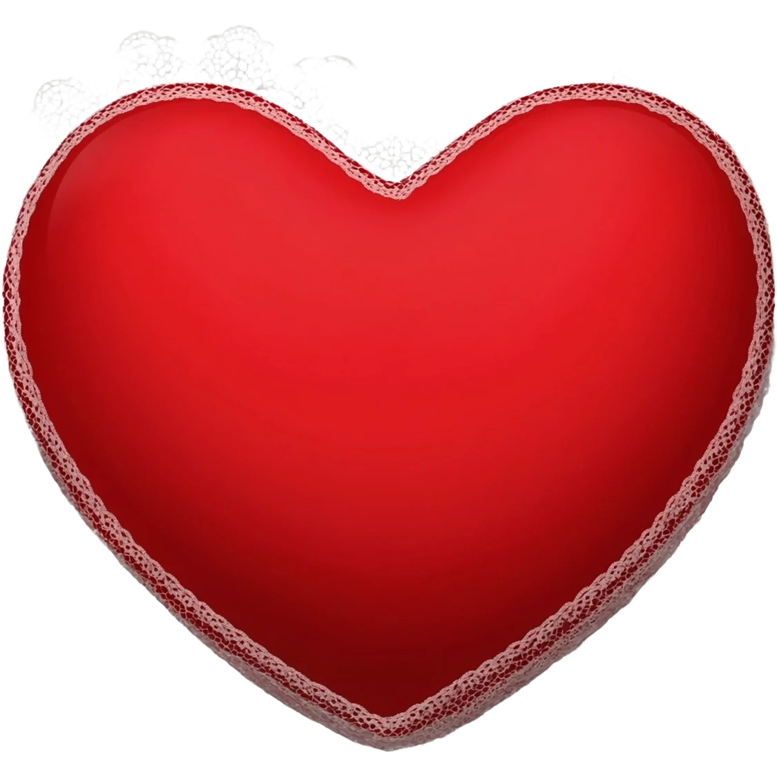 red heart with white lace trim emoji