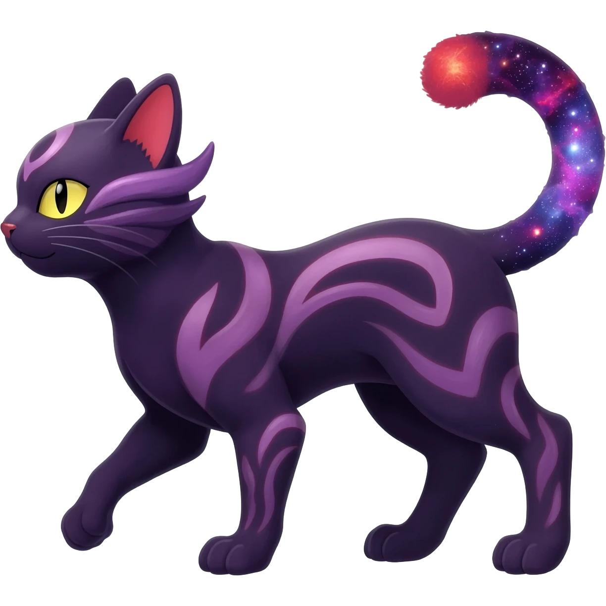 Gothic Nebulae Salandit-Cheshire-Cat-Umbreon-Fakémon-hybrid-creature (full body)  emoji
