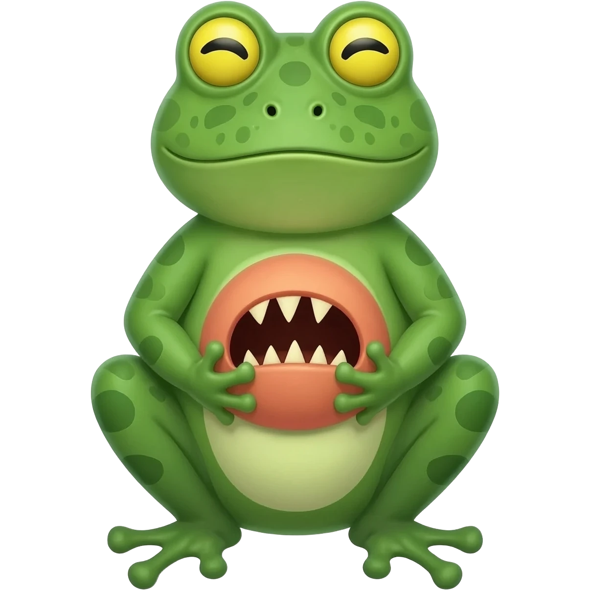 Frog holding a monster emoji