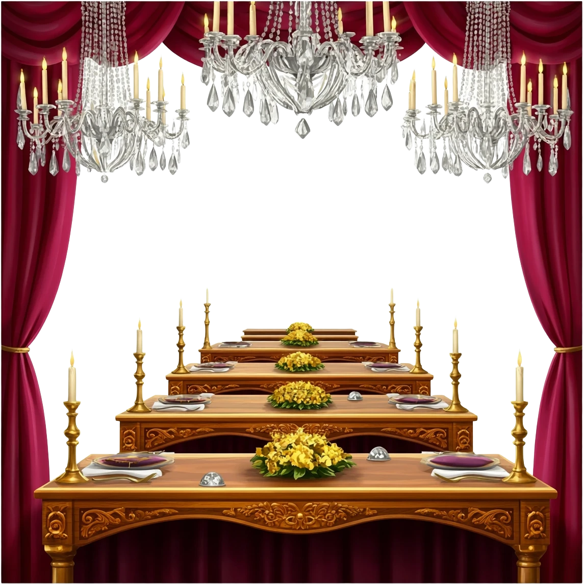 a court society’s staggering of table heights according to nobles’ rank emoji