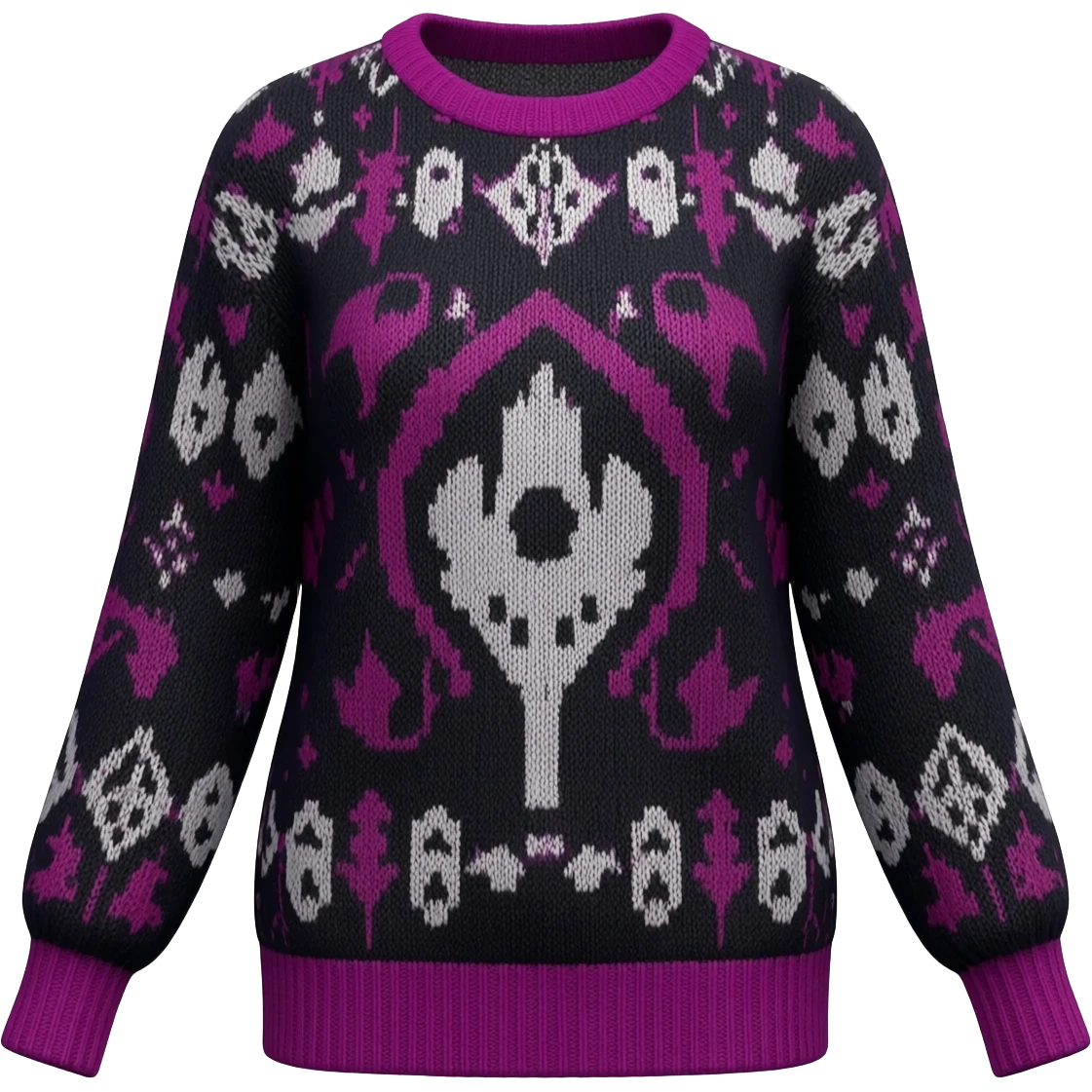Still life, render, isolated, whimigoth pattern print and color scheme, womens sweater, highly detailed, 8k. No emoji icons, no emoji faces, no human figures  emoji