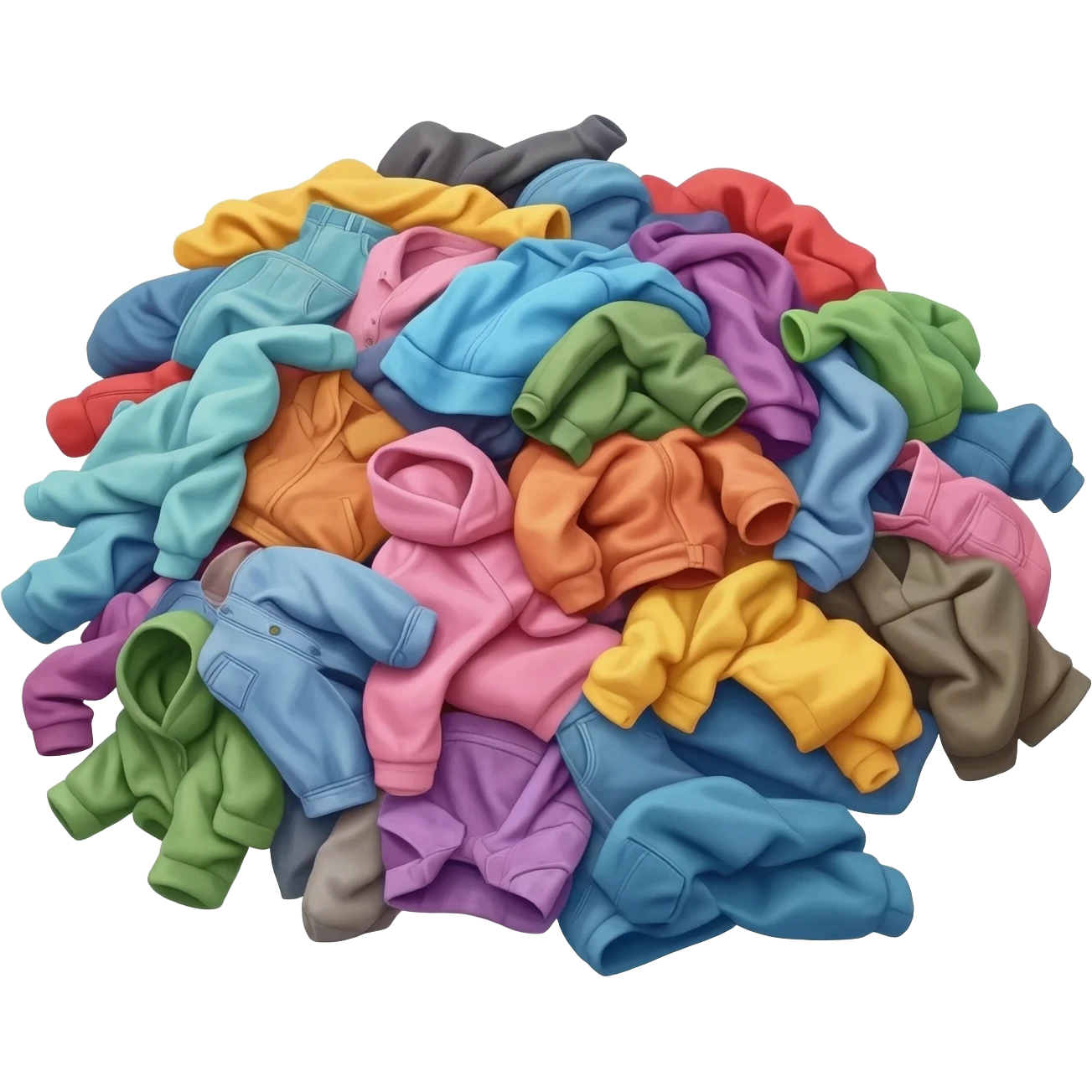 Colorful clothes were piled up in a messy heap emoji