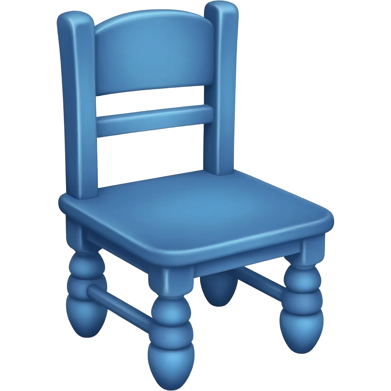 create an emoji of a blue wooden chair emoji