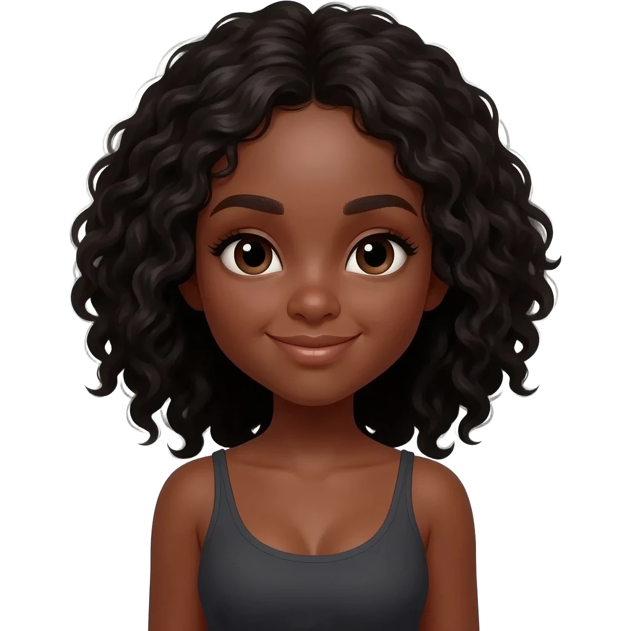 Black young balck hair girl boobs emoji