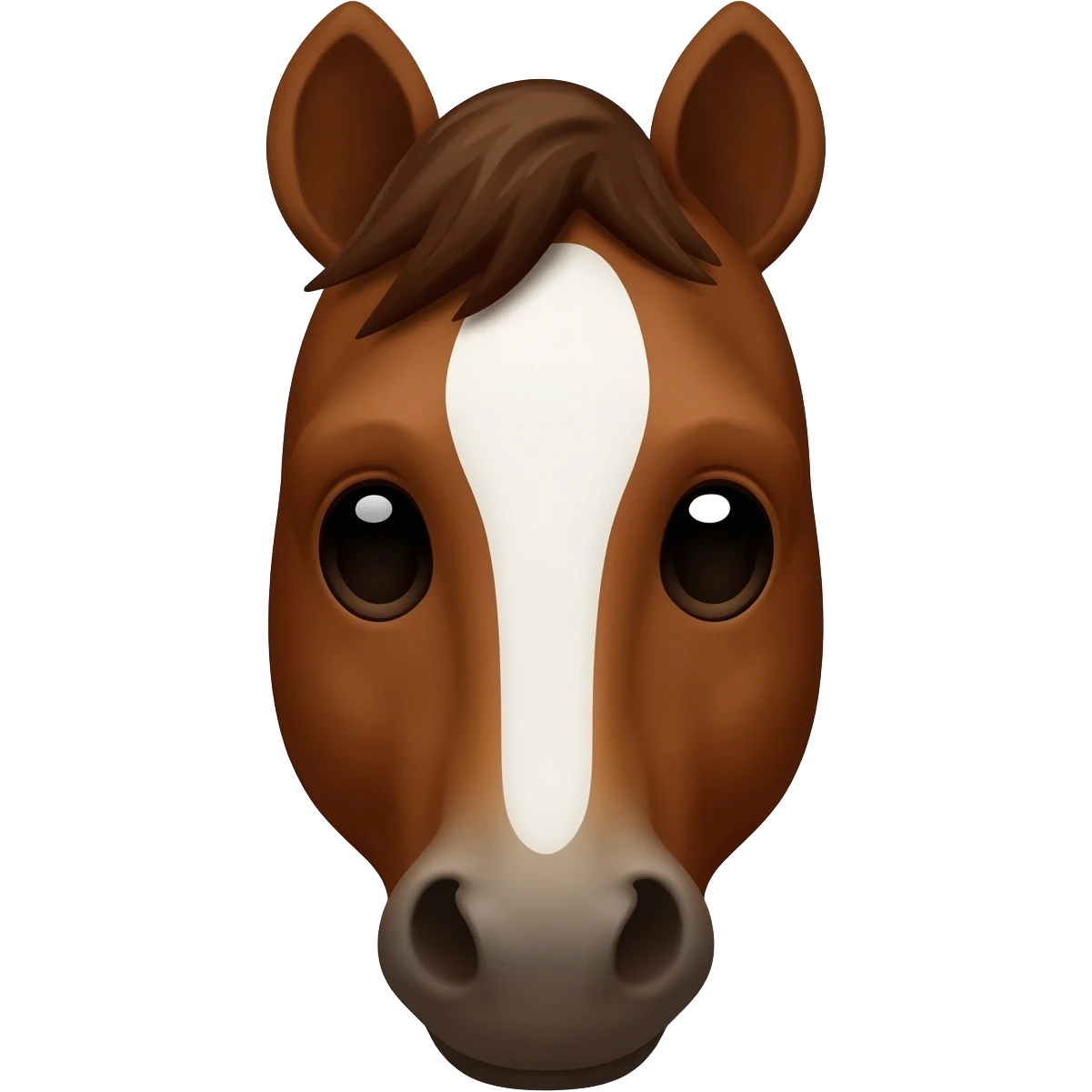 Brown horse with white stripe on face emoji
