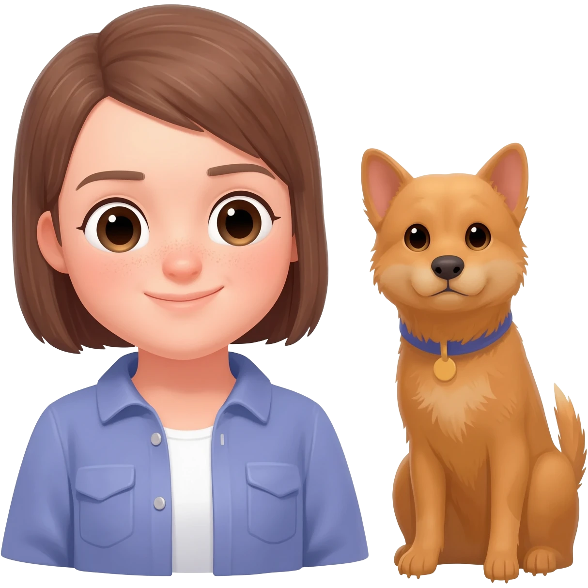 Girl with pets emoji