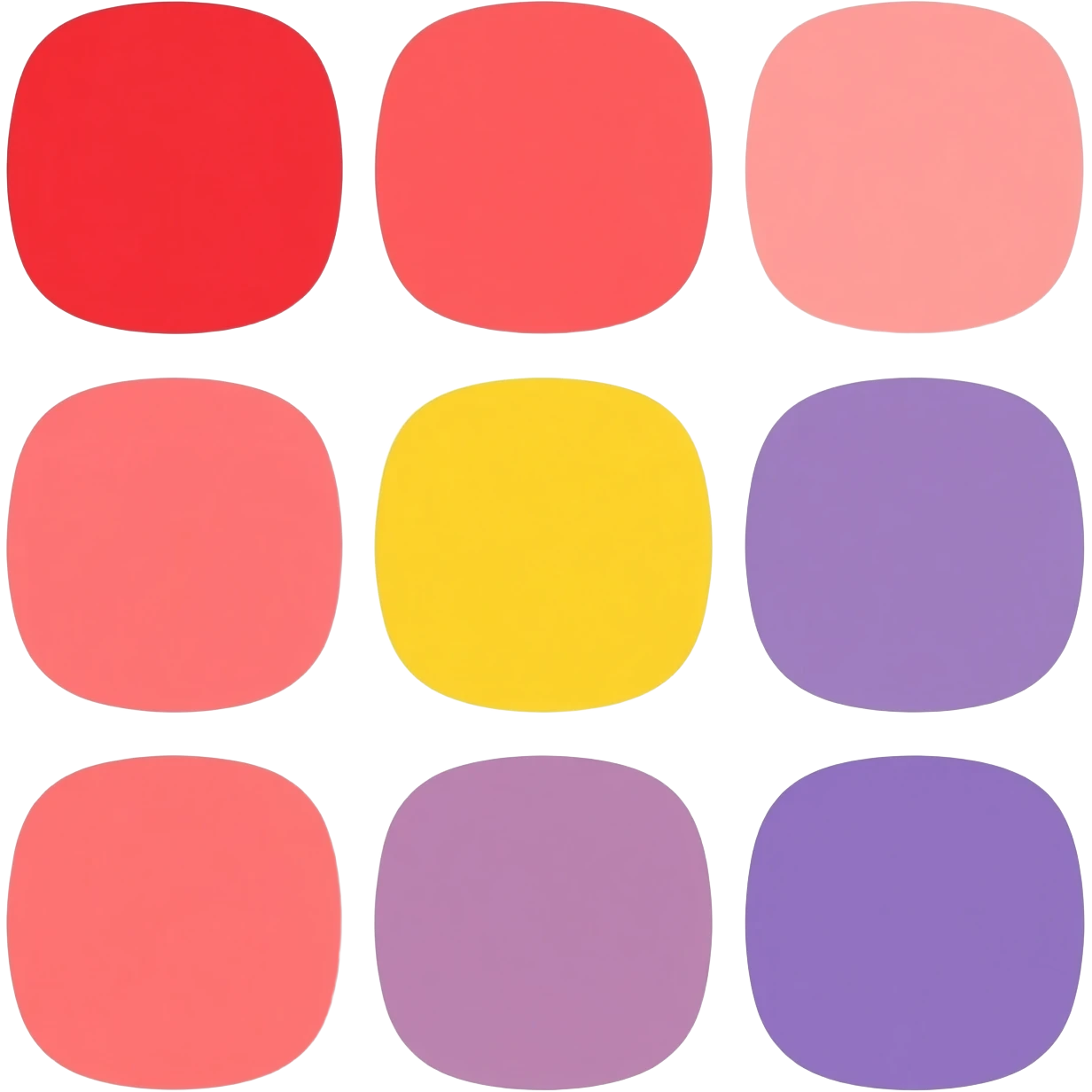 Color rojo amarillo y morado emoji