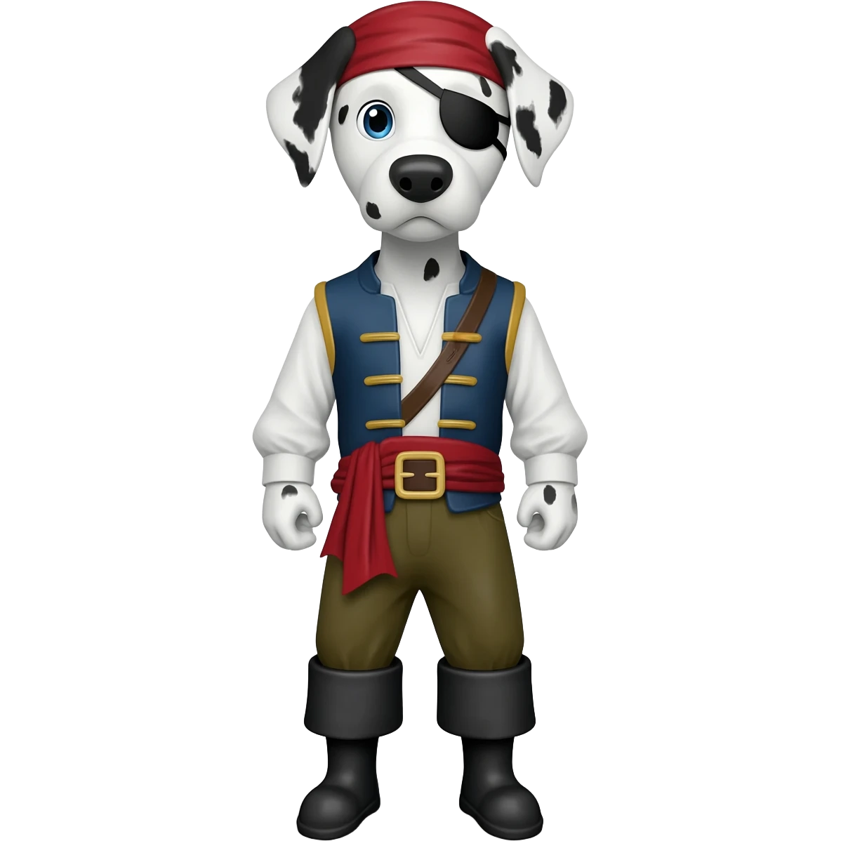 Pirate dalmatian with eye patch emoji