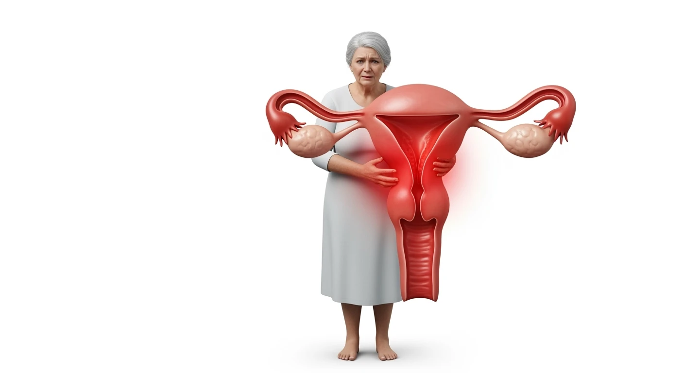donna a figura intera con utero umano realistico in 3d in evidenza dolorante, espressione di dolore in volto, sfondo bianco, non farla computerizzata, ma iperrealistica 4k, sfondo bianco emoji