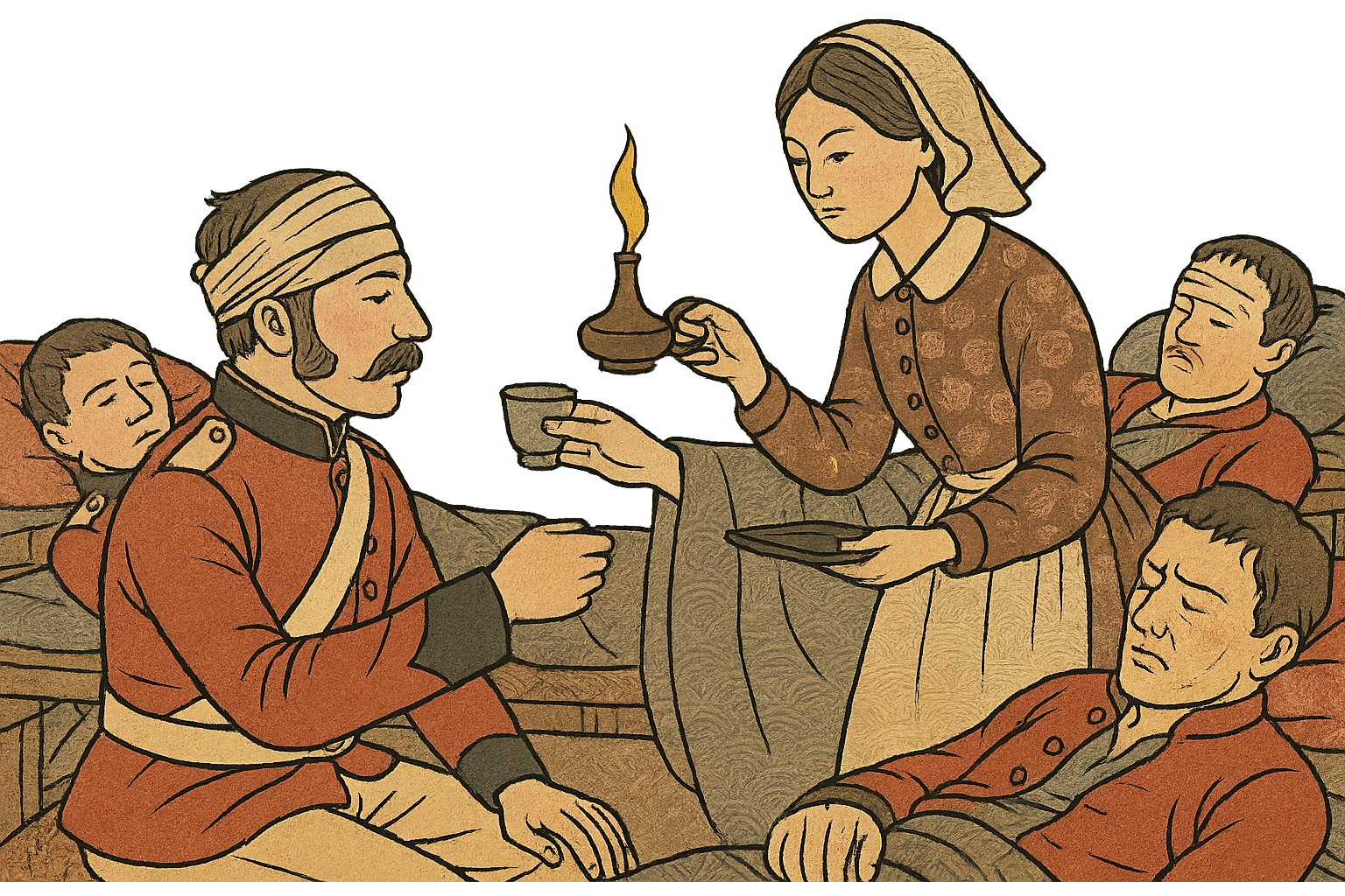  florence nightingale with wounded victorian british soldiers in a hospital emoji