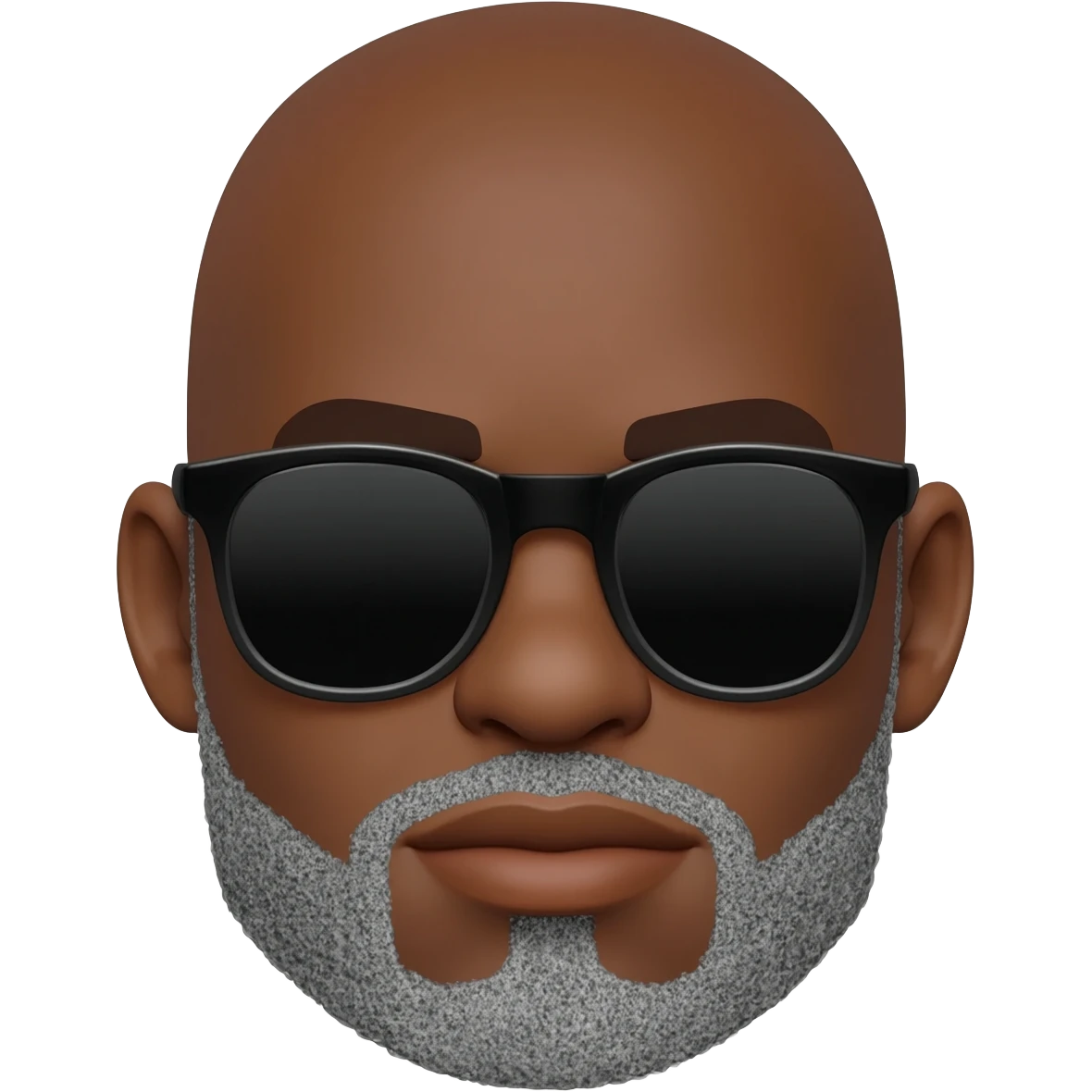 black man bald with grey  short goatee and sunglasses emoji