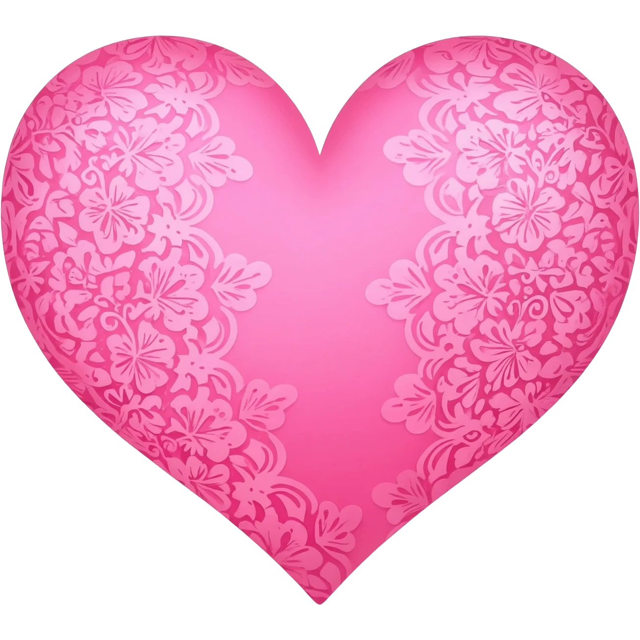 Pink heart with lace patterns emoji