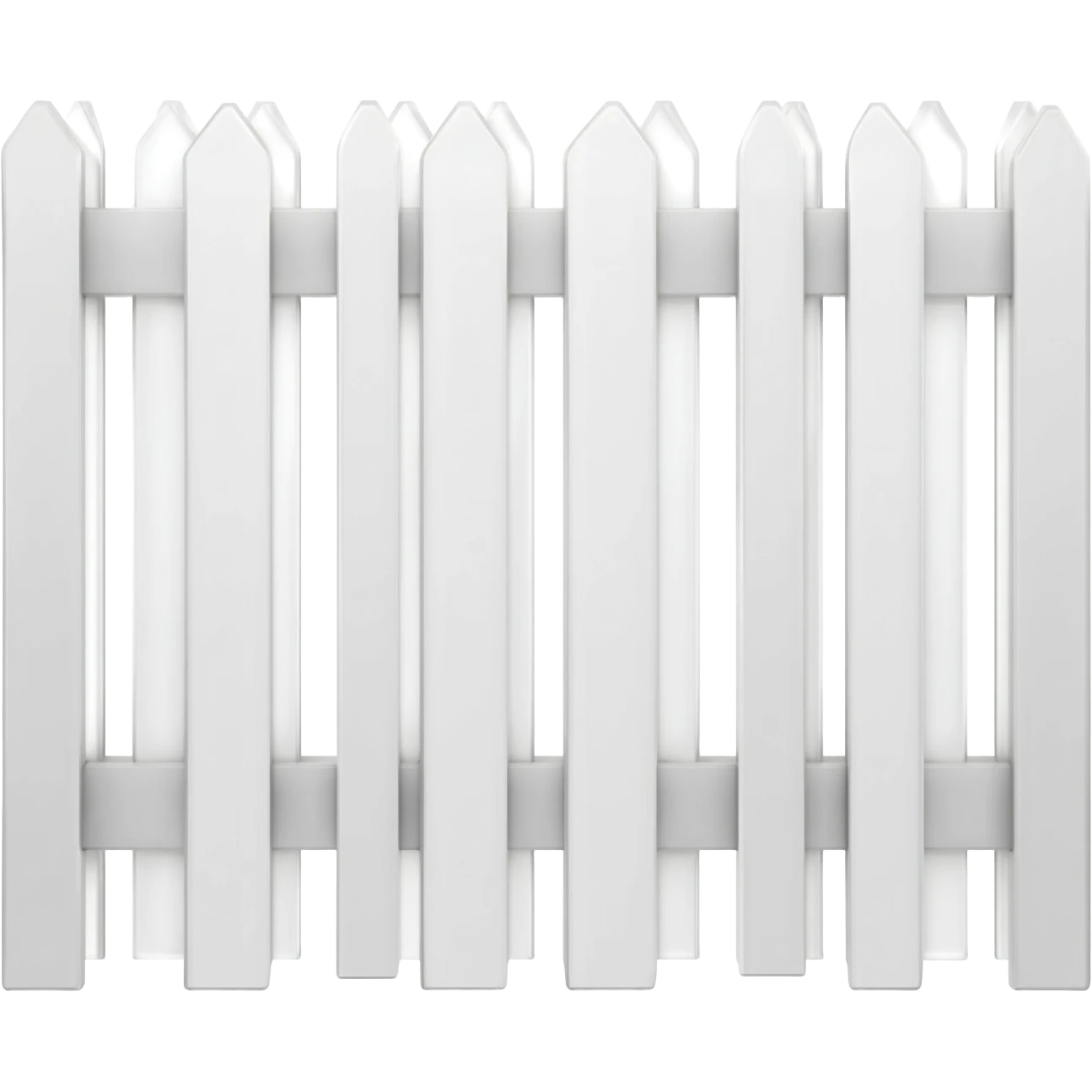 Emoji-style white picket fence. emoji