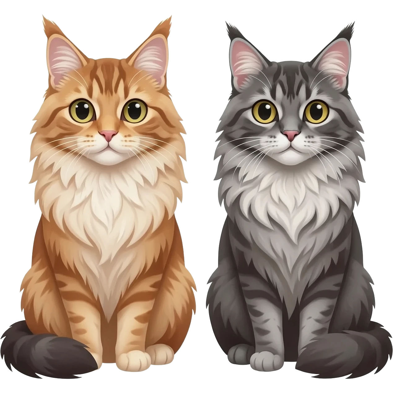 2 Maincoon cats emoji