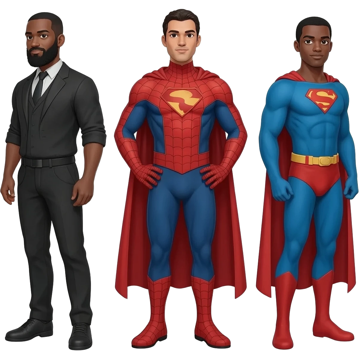 🕷 🧔🏿🦸🏿‍♂️ emoji