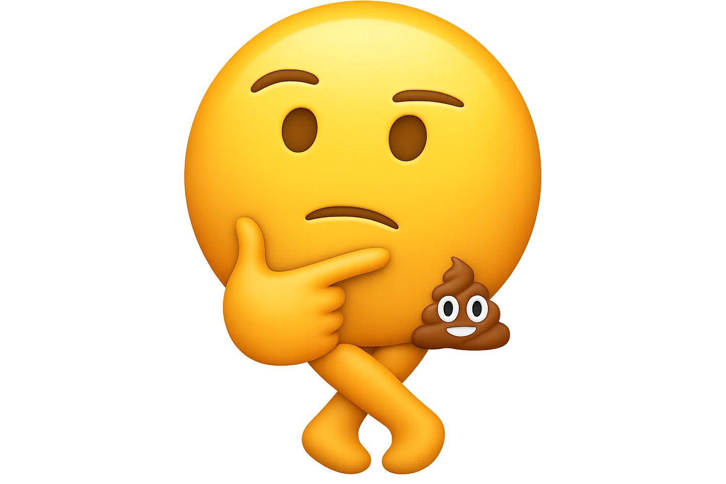 emoji stile iphone che riguarda l'argomento "stipsi/andrò al bagno oggi?", iperrealistico 4k emoji