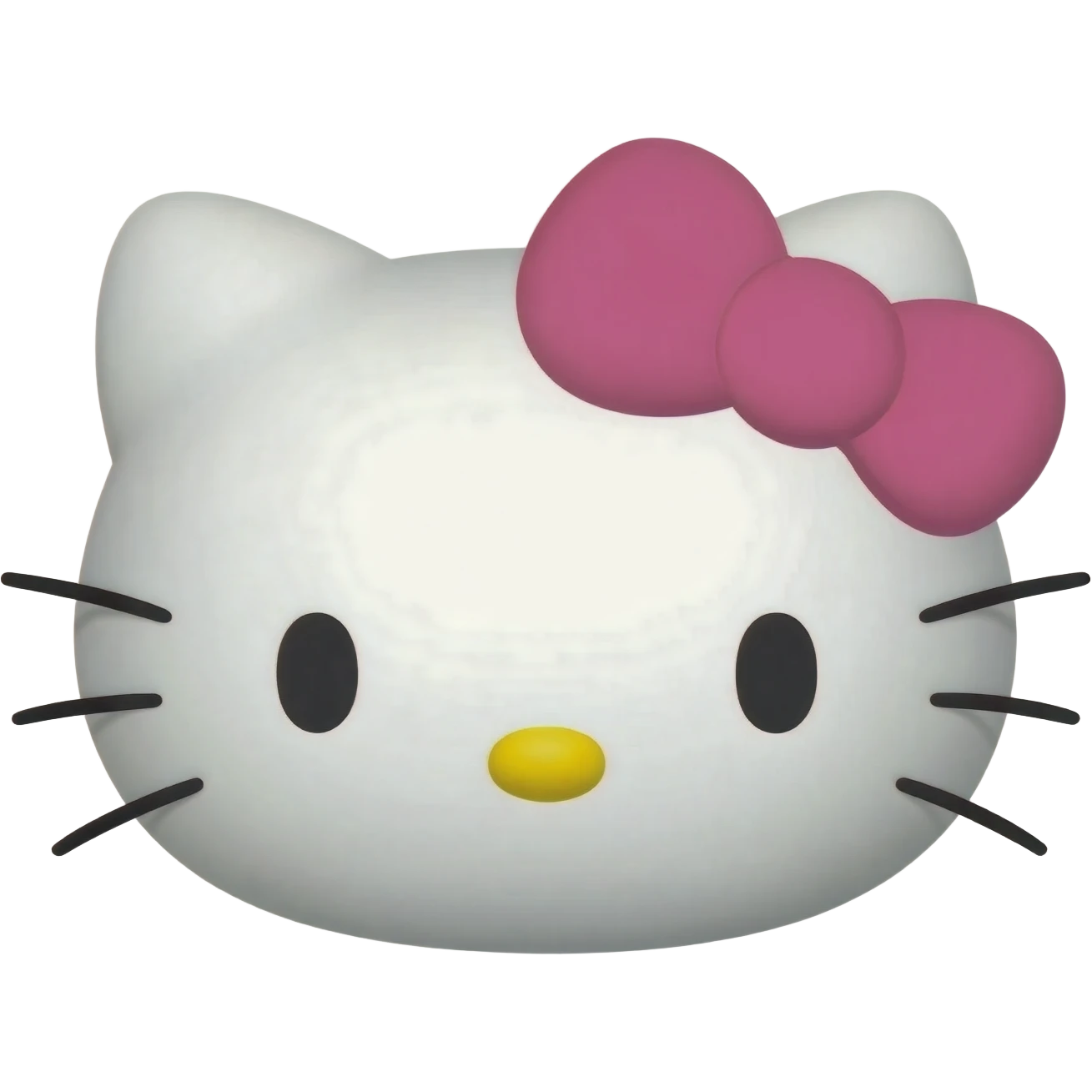 Hello kitty face, pink bow emoji