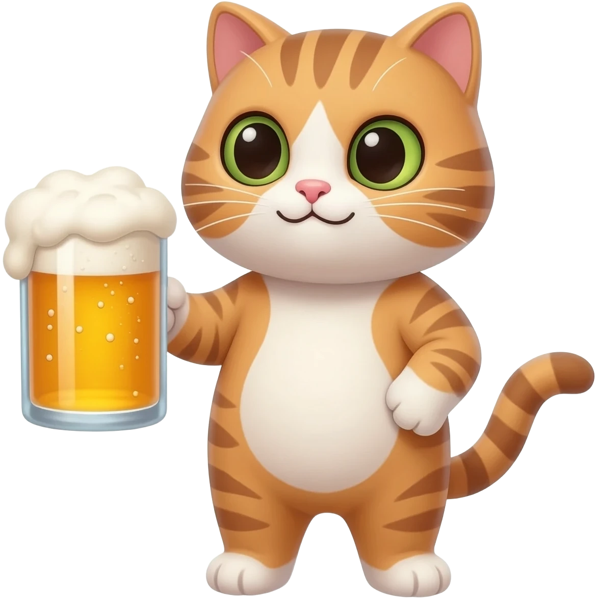 cat holding a beer emoji